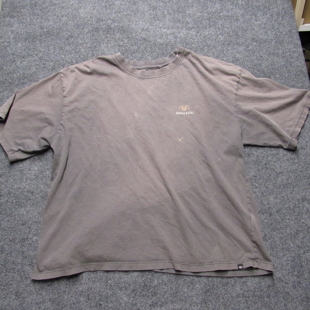 Rip Curl Mens Small T-Shirt Brown Cultivate The Mind Graphic Surf Tee Short Slv